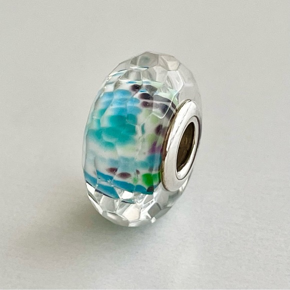 Pandora Tropical Sea Glass Faceted Murano Charm - Picture 2 of 6